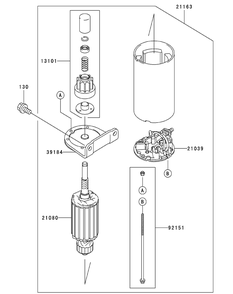 Kawasaki Fh580v-As05 Starter Diagram and Parts List for ENFORCER44 53BI3AGF050-19HP Cub Cadet Lawn Tractor
